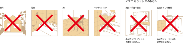 エコカラット使用できない箇所
